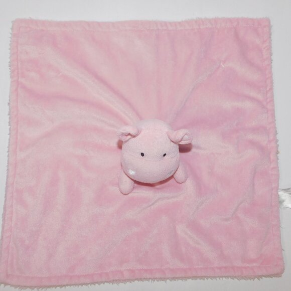 Piccolo Bambino Pink Hippo Plush Security Blanket Baby lovey nunu Comforter - Picture 4 of 6